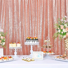 Rose Gold Sequin Mesh Banner for Party Supplies