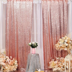 Rose Gold Sequin Mesh Banner for Party Supplies