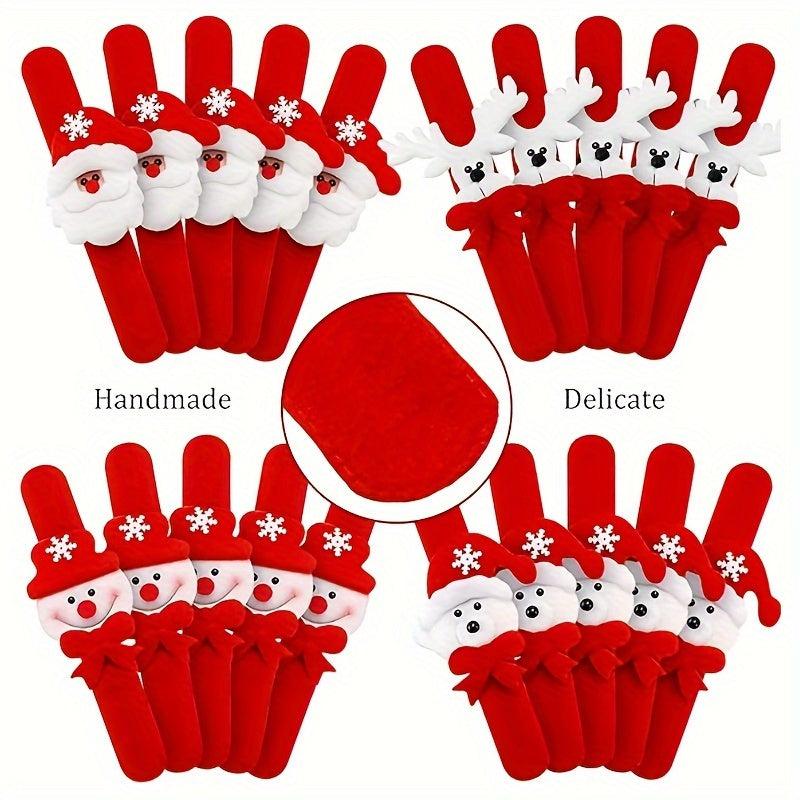 Christmas Slap Bracelet Santa Snowman Reindeer