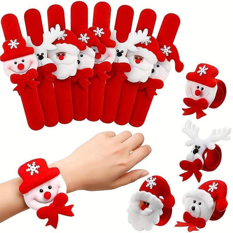 Christmas Slap Bracelet Santa Snowman Reindeer