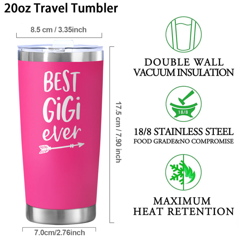 Gigi's Christmas Halloween Gift Pink Stainless Steel Travel Mug
