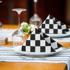 20pcs Racing Flag Print Napkins for Car Birthday Party Supplies