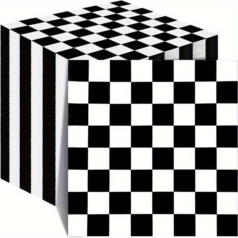 20pcs Racing Flag Print Napkins for Car Birthday Party Supplies