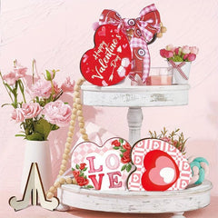 3pcs Wooden Crafts Pendant Love Heart Holiday Decoration