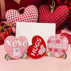 3pcs Wooden Crafts Pendant Love Heart Holiday Decoration