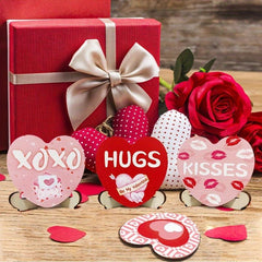 3pcs Wooden Crafts Pendant Love Heart Holiday Decoration