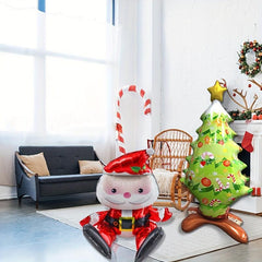 2pcs Santa Claus Christmas Tree Elk Balloon Set With Straw