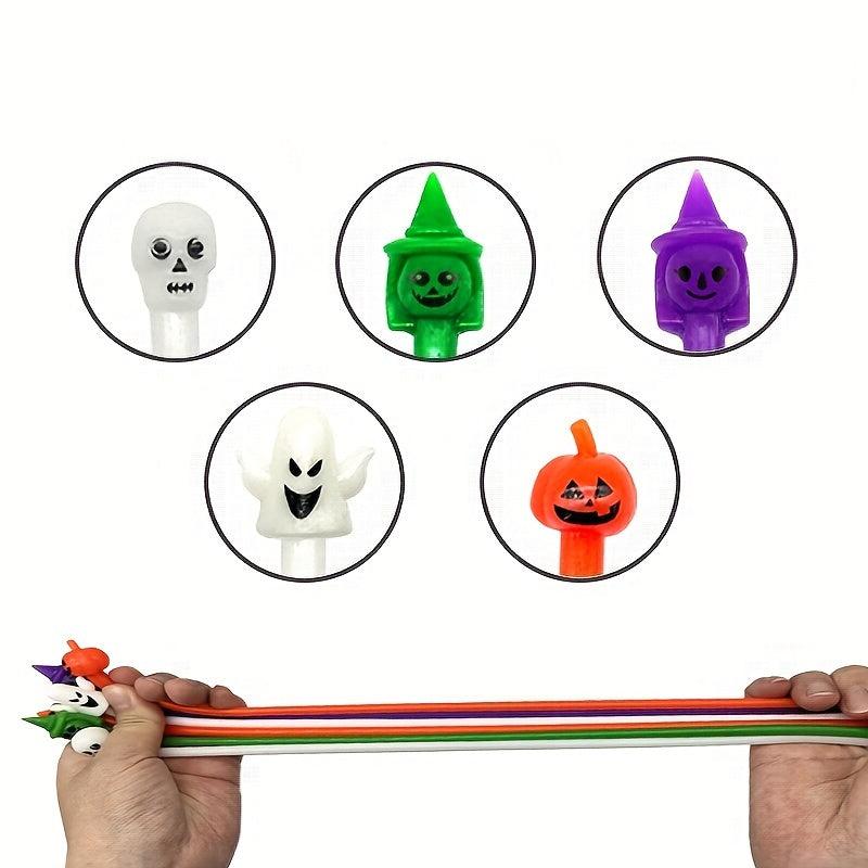 2pcs Halloween Small Toys Elastic Rope Noodles TPR Pumpkin Ghost LaLala Band