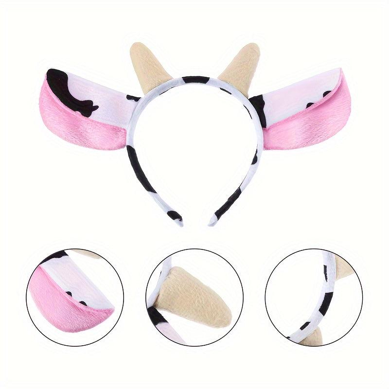 1pc Horn Ear Headband for Birthday Parties Halloween Cow Costume