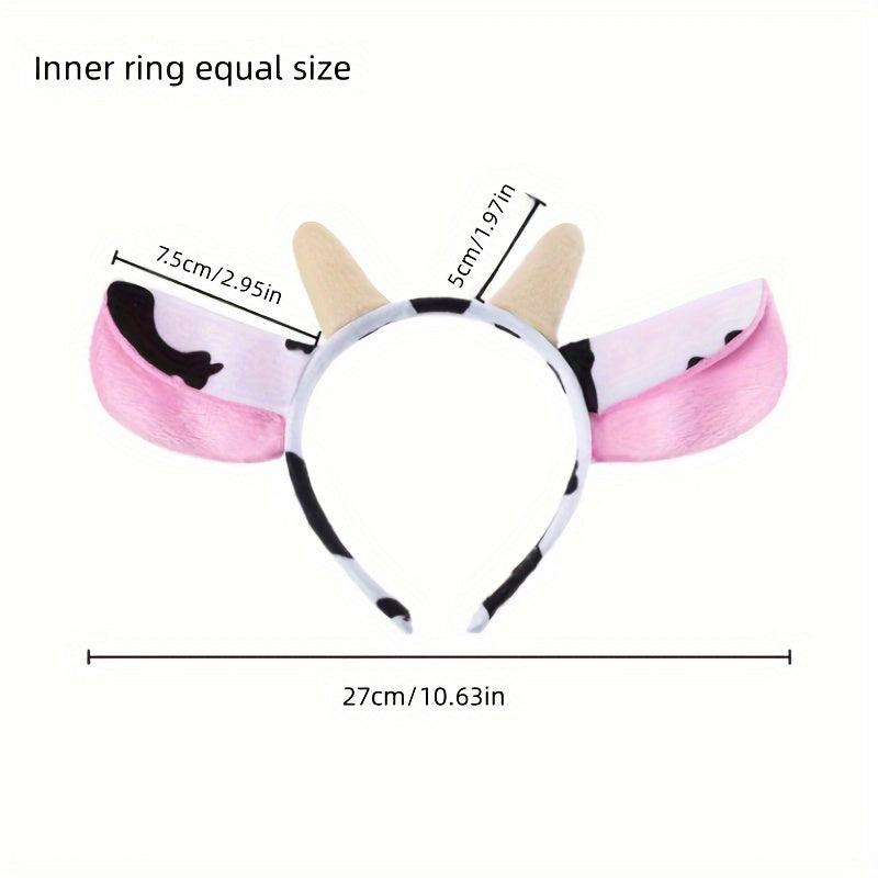 1pc Horn Ear Headband for Birthday Parties Halloween Cow Costume