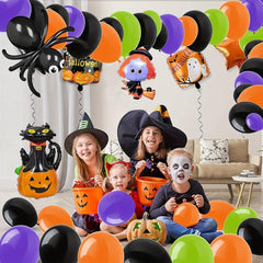 114pc Halloween Balloons Set - Cat Pumpkin Witch Spider Balloons