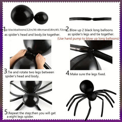 114pc Halloween Balloons Set - Cat Pumpkin Witch Spider Balloons