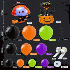 114pc Halloween Balloons Set - Cat Pumpkin Witch Spider Balloons