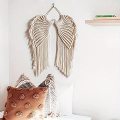 Bohemian Angels Wing Macrame Wall Hanging Tapestry with Tassels