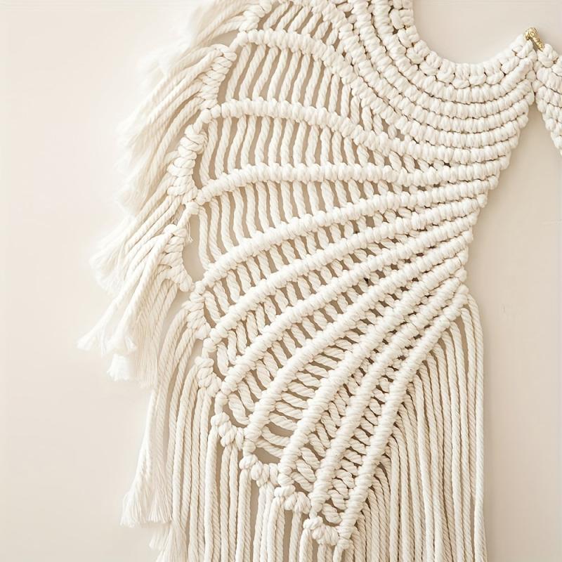 Bohemian Angels Wing Macrame Wall Hanging Tapestry with Tassels