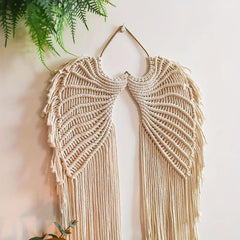 Bohemian Angels Wing Macrame Wall Hanging Tapestry with Tassels