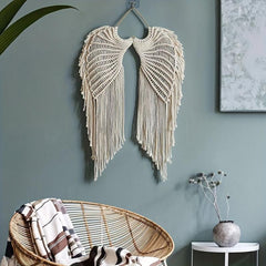 Bohemian Angels Wing Macrame Wall Hanging Tapestry with Tassels