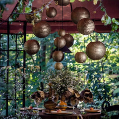 25pcs Golden Paper Lantern Set for Birthdays Weddings