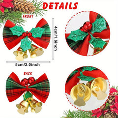 10pcs Christmas Butterfly Tie Bell Christmas Gift Decoration