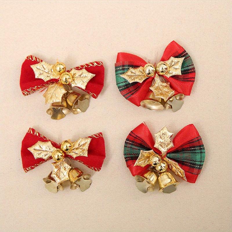 10pcs Christmas Butterfly Tie Bell Christmas Gift Decoration