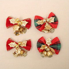 10pcs Christmas Butterfly Tie Bell Christmas Gift Decoration