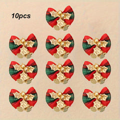 10pcs Christmas Butterfly Tie Bell Christmas Gift Decoration