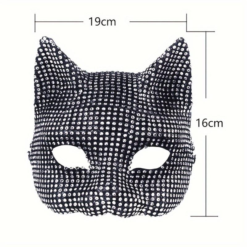 Artificial Diamond Cat Mask Gloves Set Cosplay Prom Christmas Party