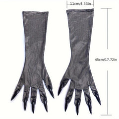 Artificial Diamond Cat Mask Gloves Set Cosplay Prom Christmas Party