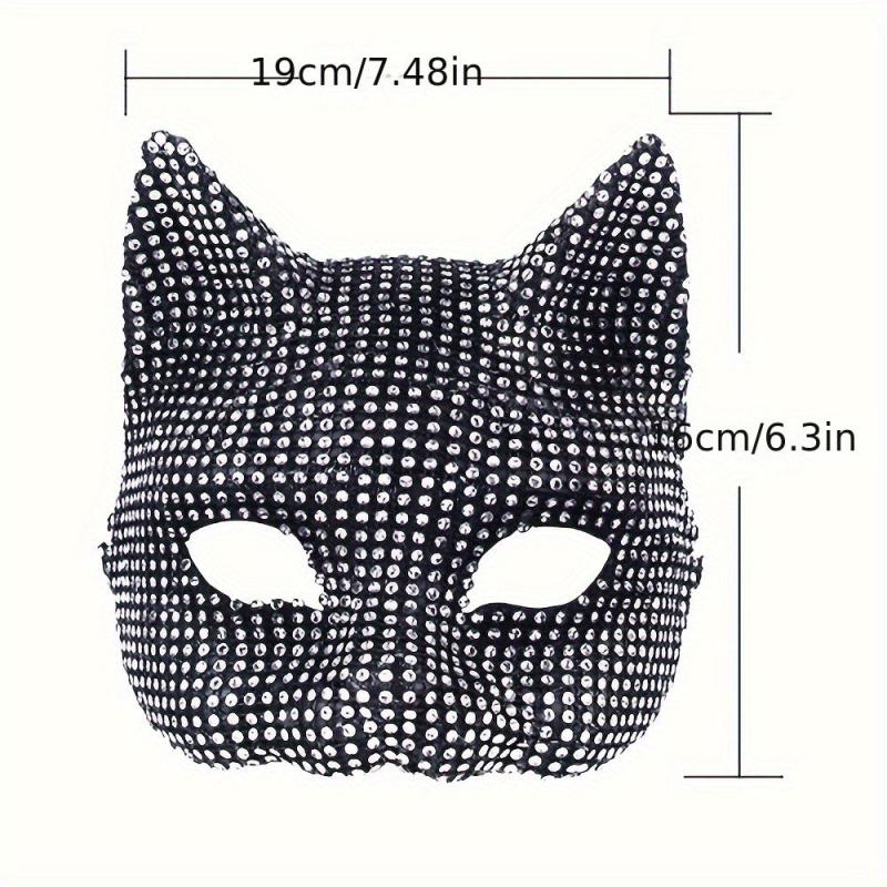 Artificial Diamond Cat Mask Gloves Set Cosplay Prom Christmas Party