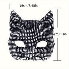Artificial Diamond Cat Mask Gloves Set Cosplay Prom Christmas Party