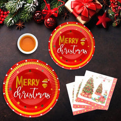 Christmas Dinnerware Set Party Supplies Paper Plates And Napkins