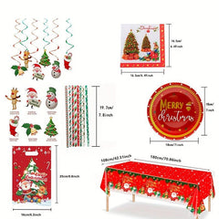 Christmas Dinnerware Set Party Supplies Paper Plates And Napkins