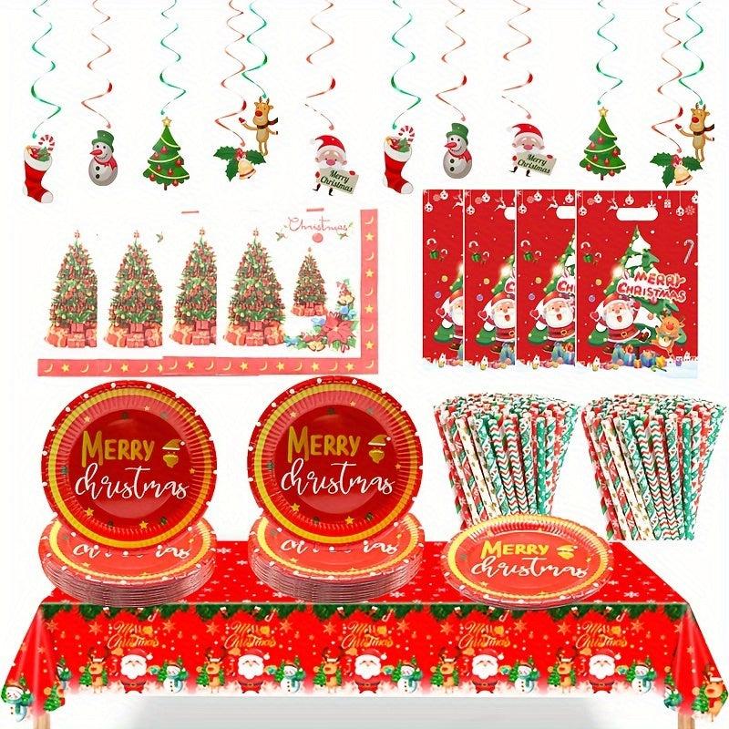 Christmas Dinnerware Set Party Supplies Paper Plates And Napkins
