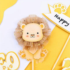 8pcs Animal Cupcake Toppers Lion Cake Topper Party Supplies