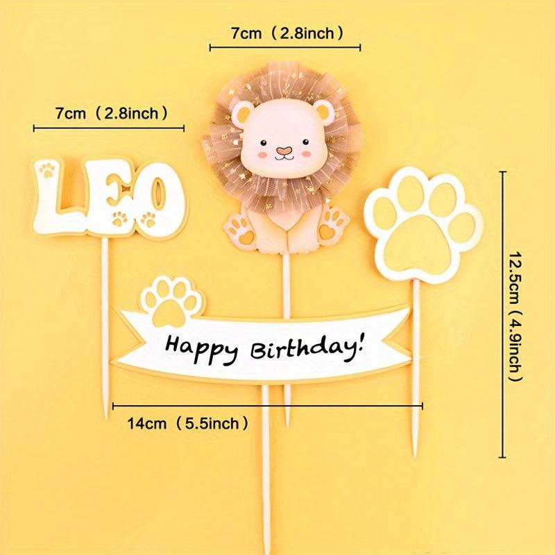 8pcs Animal Cupcake Toppers Lion Cake Topper Party Supplies
