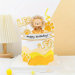 8pcs Animal Cupcake Toppers Lion Cake Topper Party Supplies