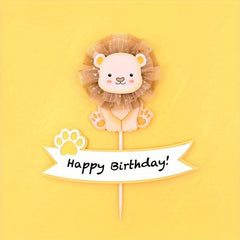 8pcs Animal Cupcake Toppers Lion Cake Topper Party Supplies
