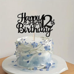 Glitter Happy Birthday Cake Topper for Party Decor