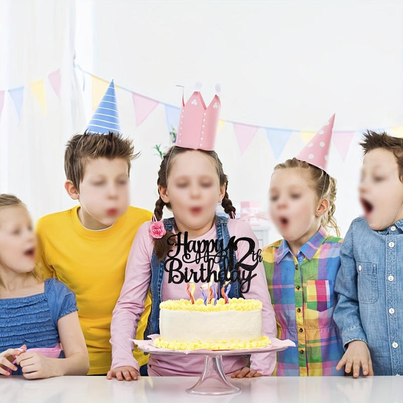 Glitter Happy Birthday Cake Topper for Party Decor