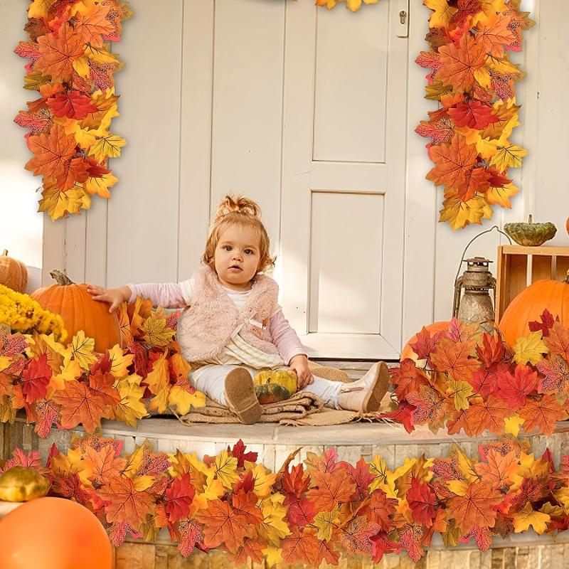 Fall Garland Maple Leaf 175 Hanging Vine Garland Artificial Autumn Foliage