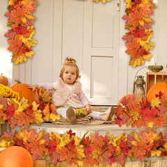 Fall Garland Maple Leaf 175 Hanging Vine Garland Artificial Autumn Foliage