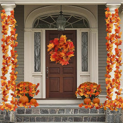 Fall Garland Maple Leaf 175 Hanging Vine Garland Artificial Autumn Foliage