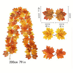 Fall Garland Maple Leaf 175 Hanging Vine Garland Artificial Autumn Foliage