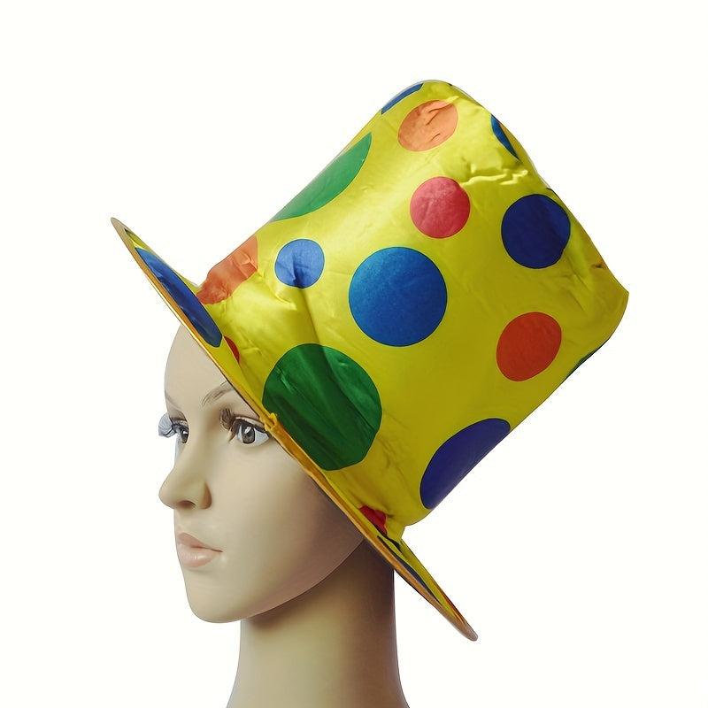 Clown Hat Costume Top Hat Straight Barrel Golden Cloth Flat Top