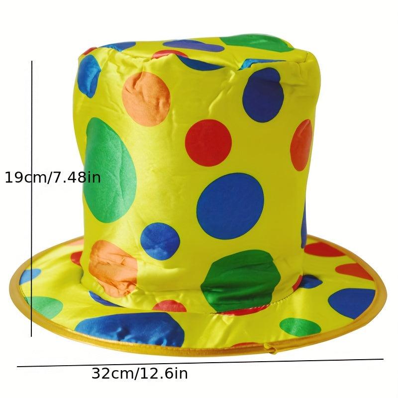 Clown Hat Costume Top Hat Straight Barrel Golden Cloth Flat Top