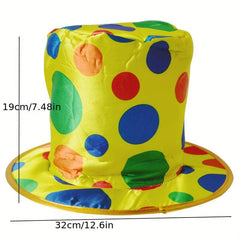 Clown Hat Costume Top Hat Straight Barrel Golden Cloth Flat Top