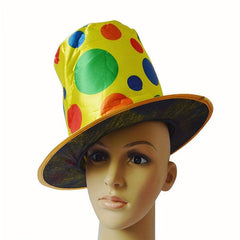 Clown Hat Costume Top Hat Straight Barrel Golden Cloth Flat Top