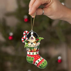 Pet Dog Christmas Ornaments Acrylic Wood Decoration