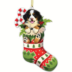 Pet Dog Christmas Ornaments Acrylic Wood Decoration