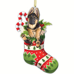 Pet Dog Christmas Ornaments Acrylic Wood Decoration